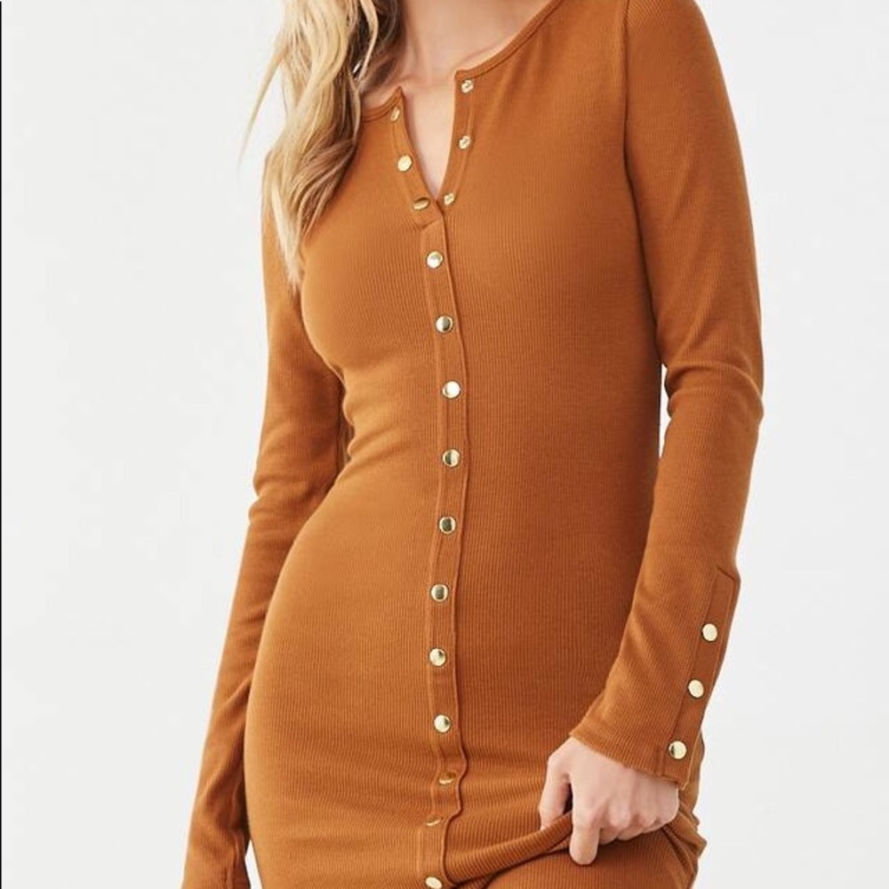 NWT forever 21 button front sweater dress large